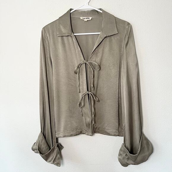 Djerf Avenue Occasion Top in Rain Long Sleeve // Size Small - Picture 3 of 7